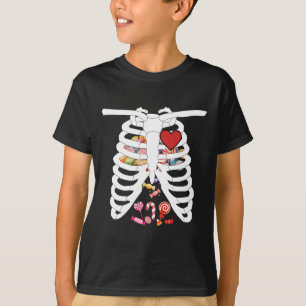 Ribbenkast Röntgenfoto Snoep Grappige Halloween Ko T-shirt