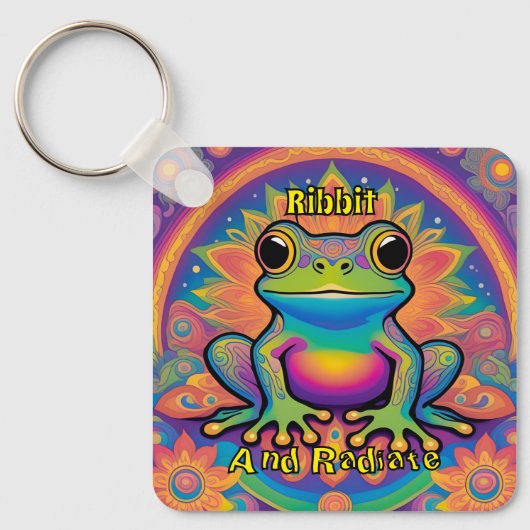 Ribbit and Radiate Frog beroemd gemaakt door Boho  Sleutelhanger (Voorkant)