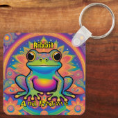 Ribbit and Radiate Frog beroemd gemaakt door Boho  Sleutelhanger (Achterkant)