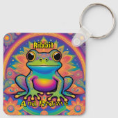 Ribbit and Radiate Frog beroemd gemaakt door Boho  Sleutelhanger (Achterkant)