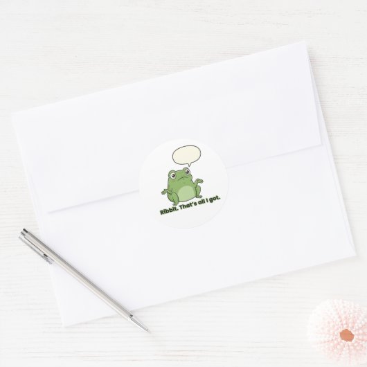 Ribbit. Dat is alles wat ik heb. Ronde Sticker (Envelop)
