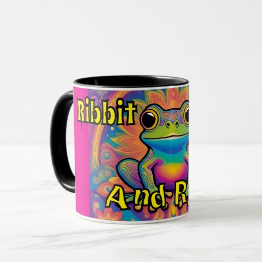 Ribbit en Radiate Frog - Boho Psychedelic Vibes Mok (Voorkant links)