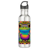 Ribbit en Radiate Frog - Boho Psychedelic Vibes Waterfles (Voorkant)