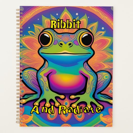 Ribbit en straal Boho Frog - Psychedelische Vibes Planner (Voorkant)