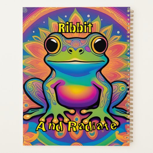 Ribbit en straal Boho Frog - Psychedelische Vibes Planner (Achterkant)