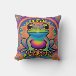 Ribbit en stralen Boho Frog Groovy Vibes uit Kussen