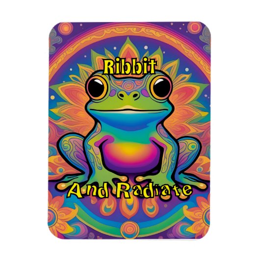 Ribbit en stralen Boho Frog Groovy Vibes uit Magneet (Verticaal)