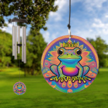 Ribbit en stralen psychedelische kikker tuin gelui
