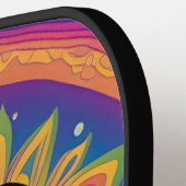 Ribbit en uitstralen psychedelische kikker Boho Gr Pickleball Paddle (Links Detail)