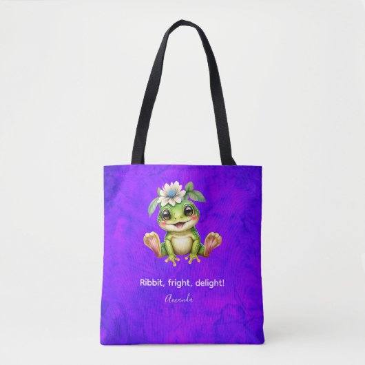Ribbit Fright Delight Halloween Frog Tote Bag (Voorkant)
