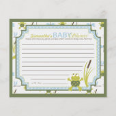 Ribbit Frog and Dragonfly Baby shower Advice Kaart (Achterkant)