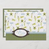 Ribbit Frog and Dragonfly Baby Shower Kaart (Voorkant / Achterkant)