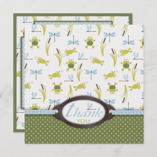 Ribbit Frog en Dragonfly Bedankt (Voorkant / Achterkant)