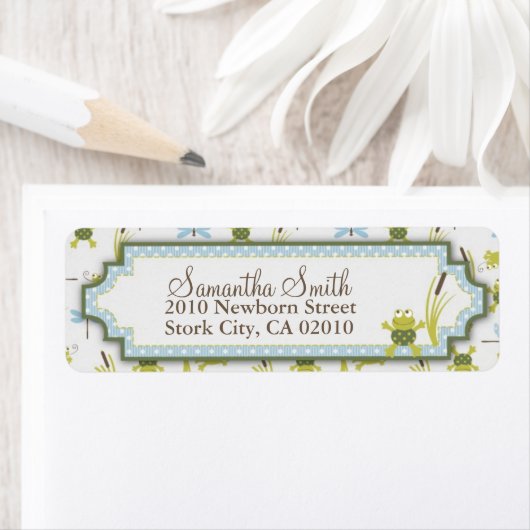 Ribbit Frog en Dragonfly Etiket (Insitu)