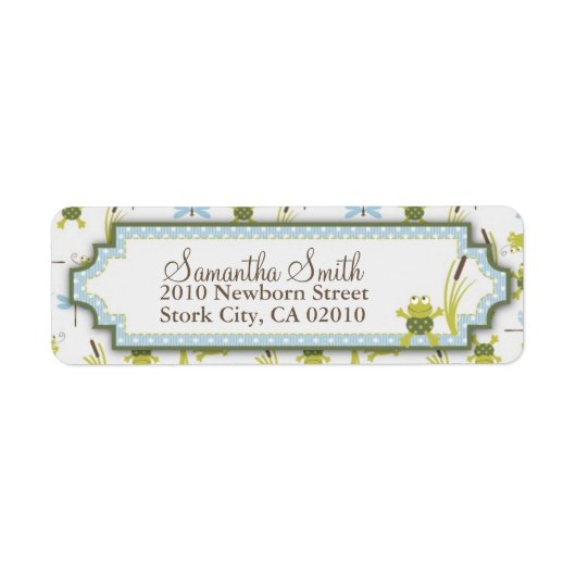 Ribbit Frog en Dragonfly Etiket (Voorkant)