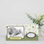 Ribbit Frog en Dragonfly Geboorteaankondiging Aankondiging (Staand voorkant)