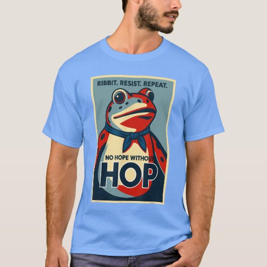 Ribbit Resist Repeat No Hope Without Hop Portland T-shirt (Voorkant)