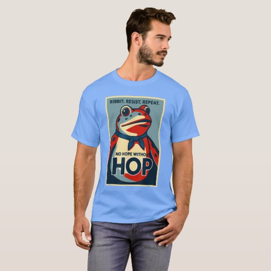 Ribbit Resist Repeat No Hope Without Hop Portland  T-shirt (Voorkant volledig)