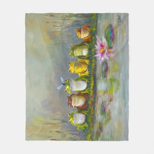 Ribbit Rivier Fleece Deken (Voorkant)
