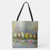 Ribbit Rivier - Geschilderde Boodschappentas Tote Bag (Voorkant)