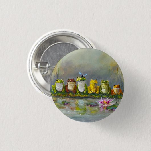 Ribbit Rivier Ronde Button 3,2 Cm (Voorkant /achterkant)
