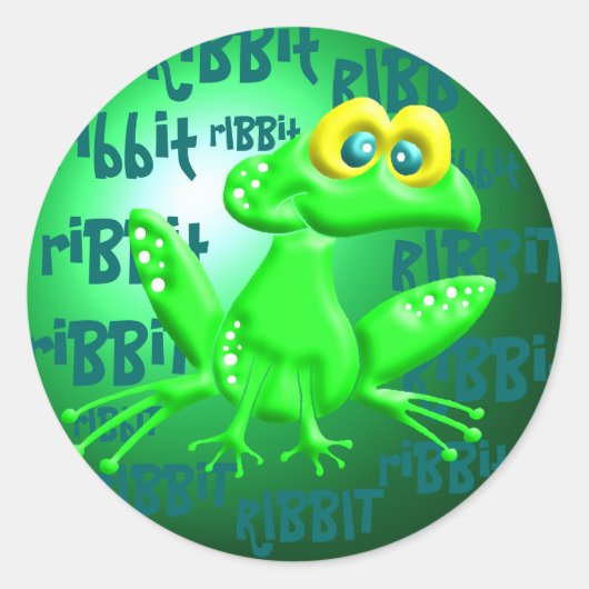 Ribbit! Ronde Sticker (Voorkant)