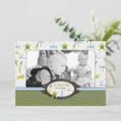 Ribbit Swimming Frog Birthday Invitation A7-A Kaart (Staand voorkant)