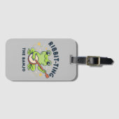 Ribbit-ting de Banjo, Schattige Frog Playing Muzie Bagagelabel (Voorkant (horizontaal))