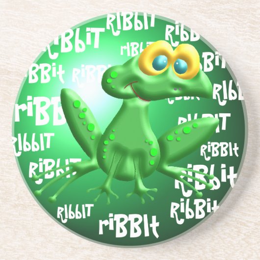 Ribbit! Zandsteen Onderzetter (Voorkant)