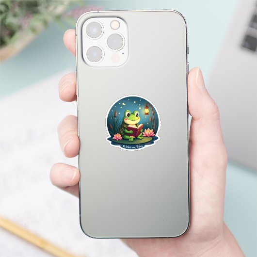 Ribbiting Tales - Schattigee kikker Sticker (Telefoon)
