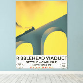 Ribblehead Viaduct Yorkshire locomotief Canvas Afdruk (Insitu (Houten vloer))