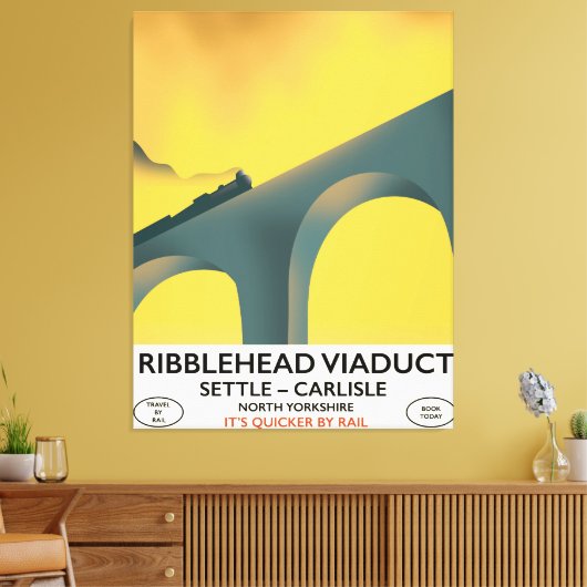 Ribblehead Viaduct Yorkshire locomotief Canvas Afdruk (Insitu (Woonkamer))