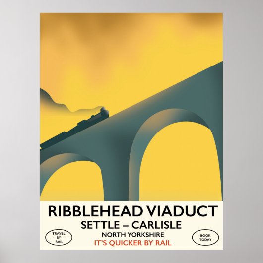 Ribblehead Viaduct Yorkshire locomotief Poster (Voorkant)
