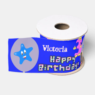Ribbon, #3 Birthday Ribbon, Happy 3rd Birthday Grosgrain Lint