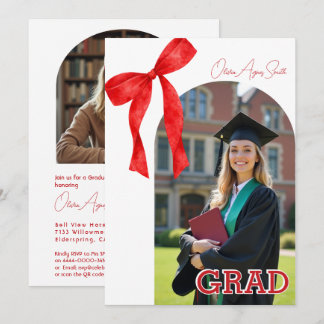 Ribbon Accent Dual‑Photo QR Code Kaart