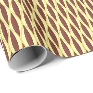 Ribbon-afdruk halverwege de eeuw - bruin en goud cadeaupapier
