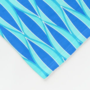Ribbon-afdruk halverwege de eeuw - tinten blauw fleece deken