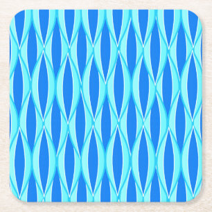 Ribbon-afdruk halverwege de eeuw - tinten blauw kartonnen onderzetters