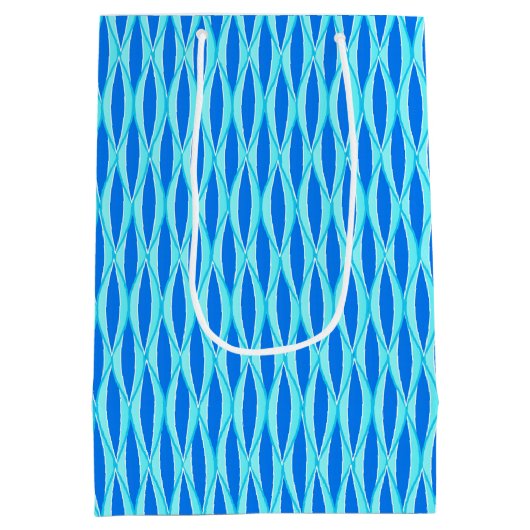 Ribbon-afdruk halverwege de eeuw - tinten blauw medium cadeauzakje (Achterkant)