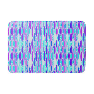 Ribbon-afdruk halverwege de eeuw - violet en aqua badmat