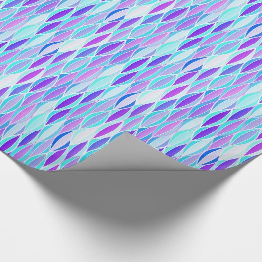 Ribbon-afdruk halverwege de eeuw - violet en aqua cadeaupapier (Hoek)