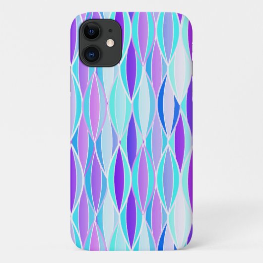 Ribbon-afdruk halverwege de eeuw - violet en aqua Case-Mate iPhone case (Achterkant)