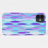 Ribbon-afdruk halverwege de eeuw - violet en aqua Case-Mate iPhone case (Achterkant (horizontaal))