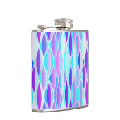 Ribbon-afdruk halverwege de eeuw - violet en aqua heupfles (Rechts)