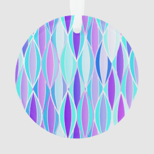 Ribbon-afdruk halverwege de eeuw - violet en aqua ornament
