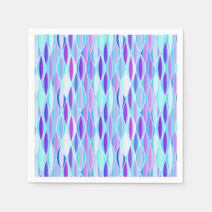 Ribbon-afdruk halverwege de eeuw - violet en aqua servetten