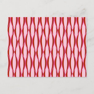 Ribbon-afdruk uit de midden van de eeuw - roze en  briefkaart