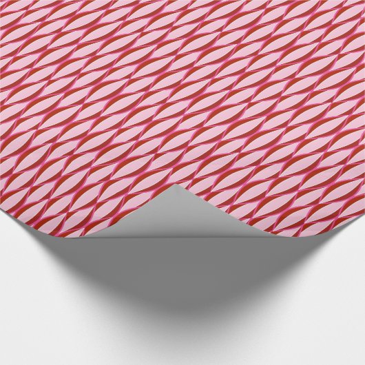 Ribbon-afdruk uit de midden van de eeuw - roze en  cadeaupapier (Hoek)