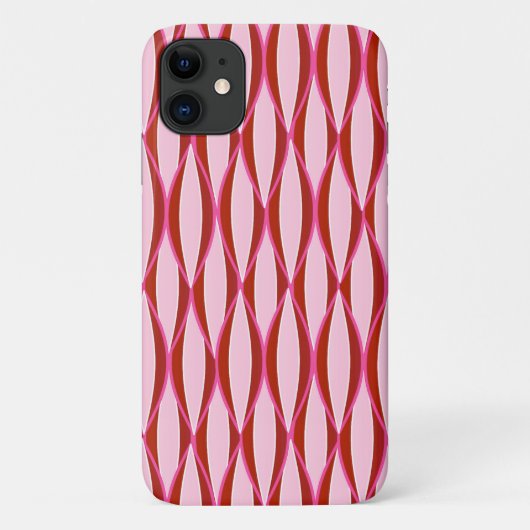 Ribbon-afdruk uit de midden van de eeuw - roze en  Case-Mate iPhone case (Achterkant)