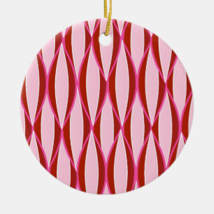 Ribbon-afdruk uit de midden van de eeuw - roze en keramisch ornament